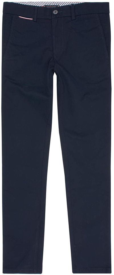 Tommy Hilfiger Nohavice - BLEECKER CHINO FLEX TRICOTINE tmavomodré
