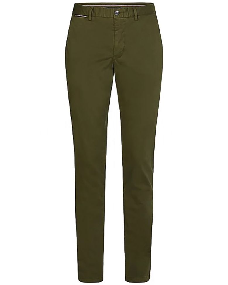 Tommy Hilfiger Nohavice - BLEECKER TH FLEX SATIN CHINO GMD zelené
