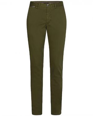 Tommy Hilfiger Nohavice - BLEECKER TH FLEX SATIN CHINO GMD zelené