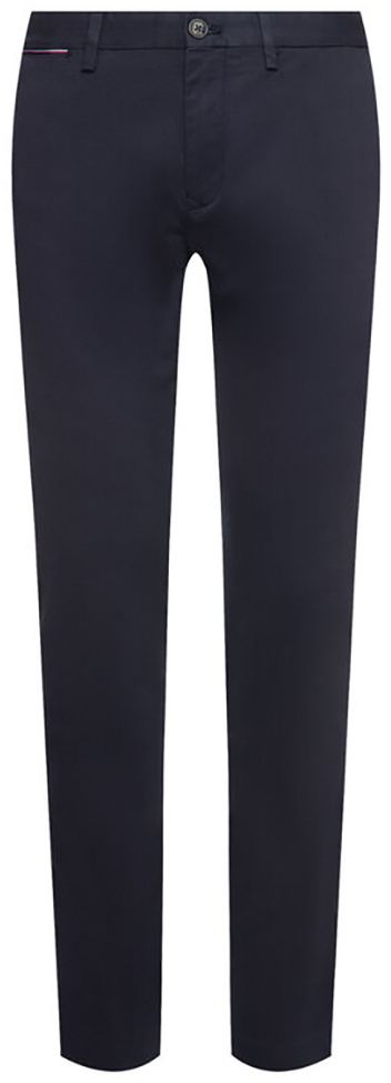 Tommy Hilfiger Nohavice - DENTON CHINO COTTON MINI PRINT tmavomodré