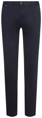 Tommy Hilfiger Nohavice - DENTON CHINO COTTON MINI PRINT tmavomodré