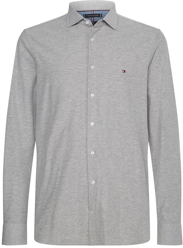 Tommy Hilfiger Košeľa - DC HONEYCOMB KNIT SF  SHIRT sivá