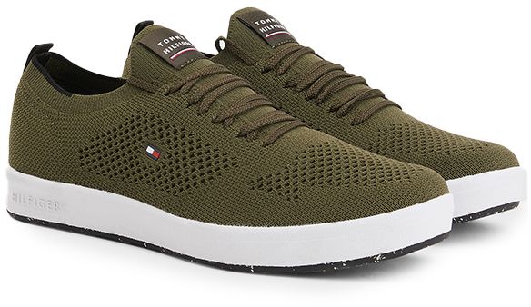 Tommy Hilfiger Tenisky - SUSTAINABLE KNIT SOCK CUPSOLE zelené