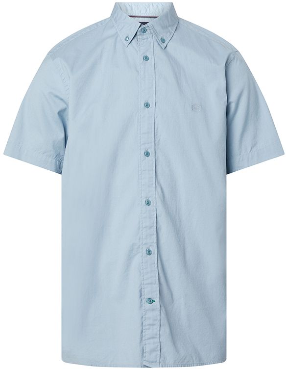 Tommy Hilfiger Košeľa - NATURAL SOFT POPLIN RF SHIRT S/S modrá