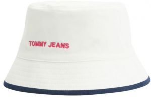 Tommy Jeans Klobúk - TJW ITEM REVERSIBLE BUCKET HAT biely