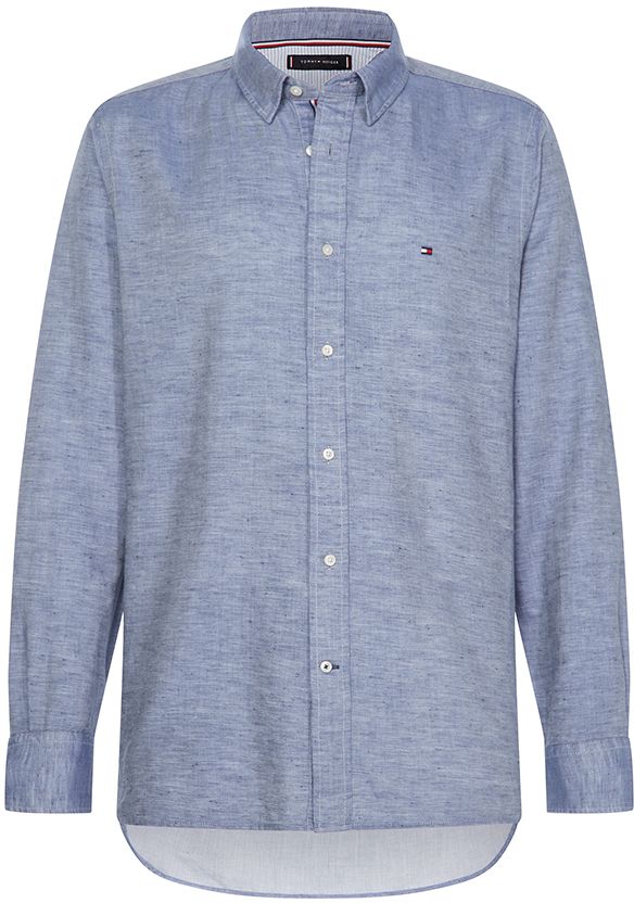 Tommy Hilfiger Košeľa - COTTON LINEN TWILL SHIRT modrej farby