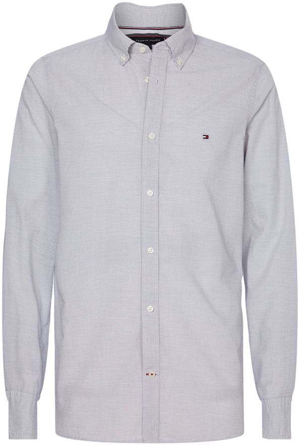 Tommy Hilfiger Košeľa - SLIM SMALL SLUB STRIPE SHIRT svetlomodrá