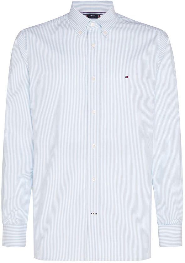 Tommy Hilfiger Košeľa - FLEX REFINED OXFORD STRIPE SHIRT svetlomodrá
