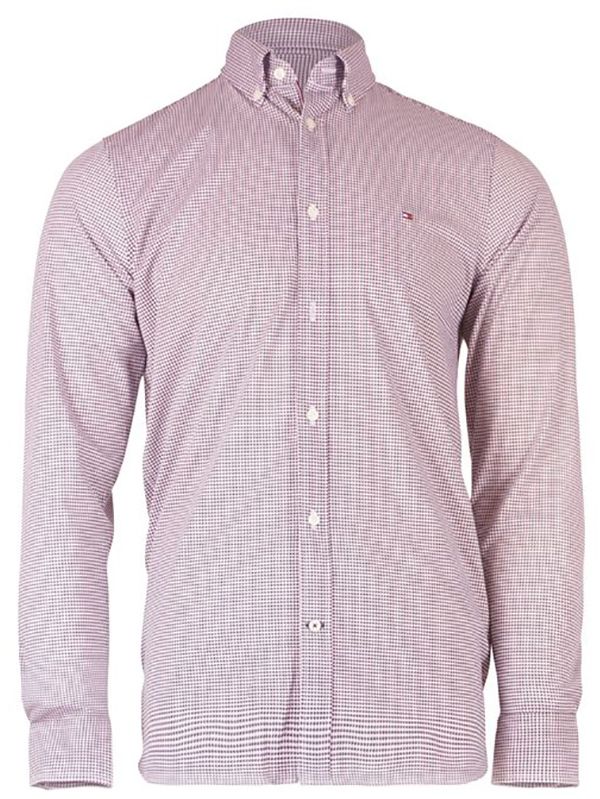 Tommy Hilfiger Košeľa - SLIM FLEX WEAVE SHIRT bordová