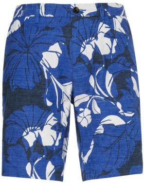 Tommy Hilfiger Krátke nohavice - HARLEM MODERN CHINO LINEN PRINT modré