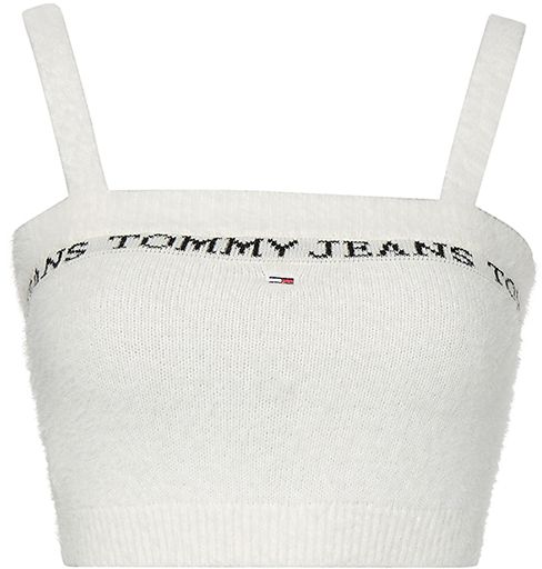 Tommy Jeans Top - TJW CROP FURRY CAMI TOP biely