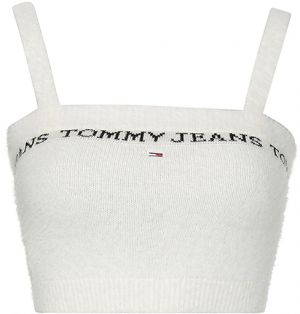 Tommy Jeans Top - TJW CROP FURRY CAMI TOP biely
