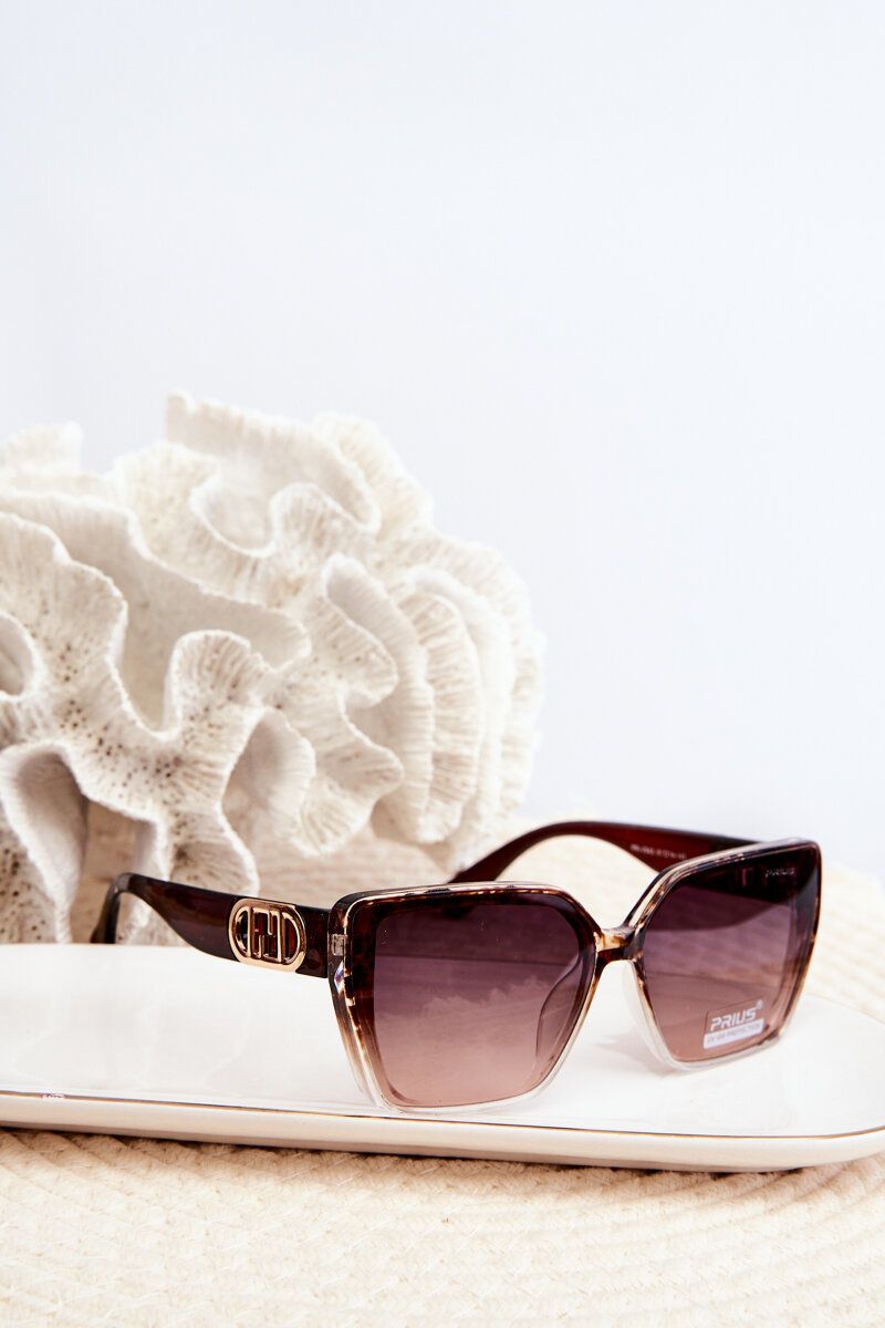 Women's Sunglasses with Decorative Detailing UV400 Brown