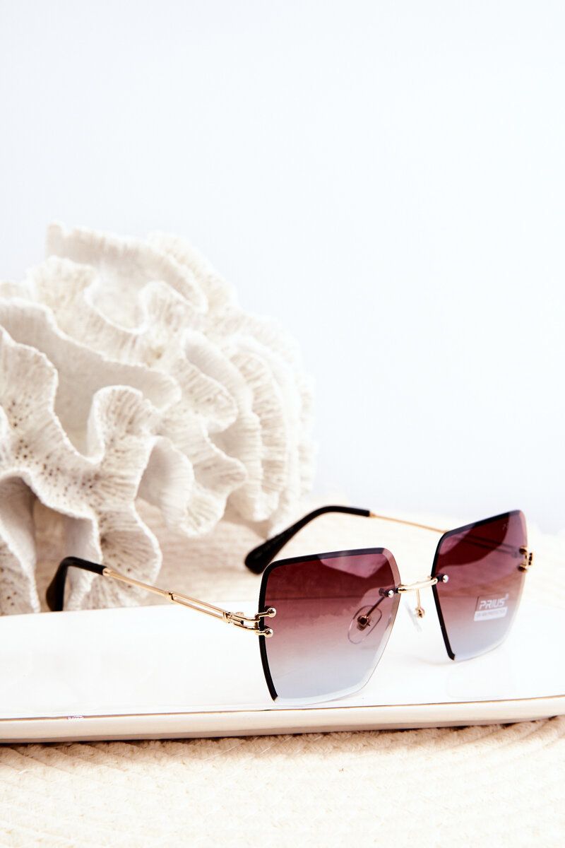 Women's sunglasses with shaded lens UV400 golden brown