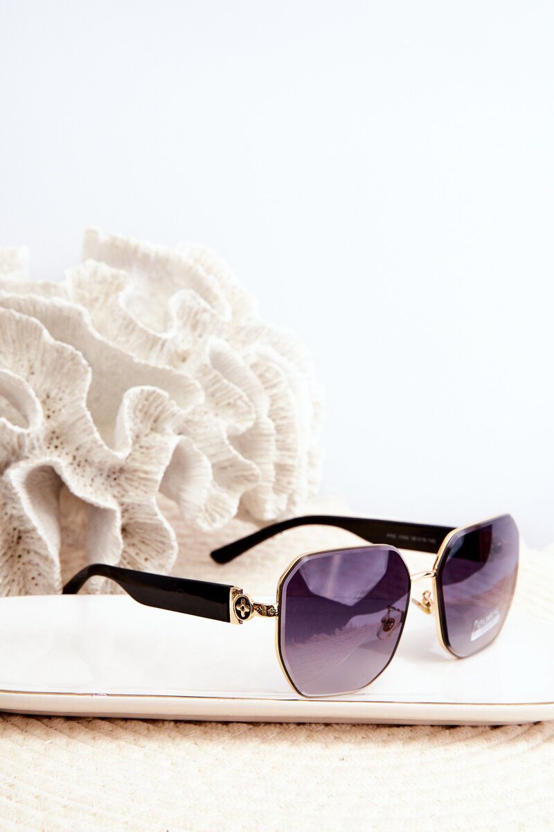 Women's UV400 Sunglasses - Black/Gold