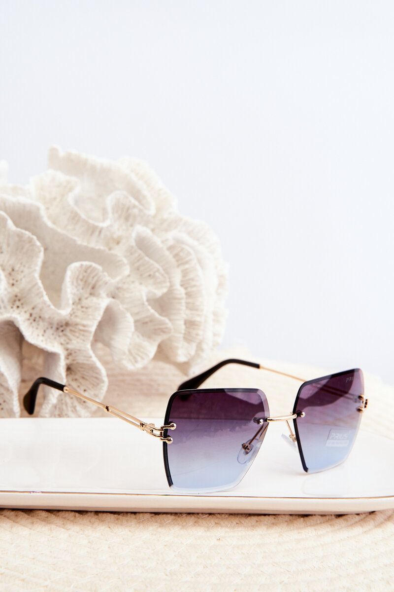 Women's sunglasses with UV400 tinted lenses gold-blue