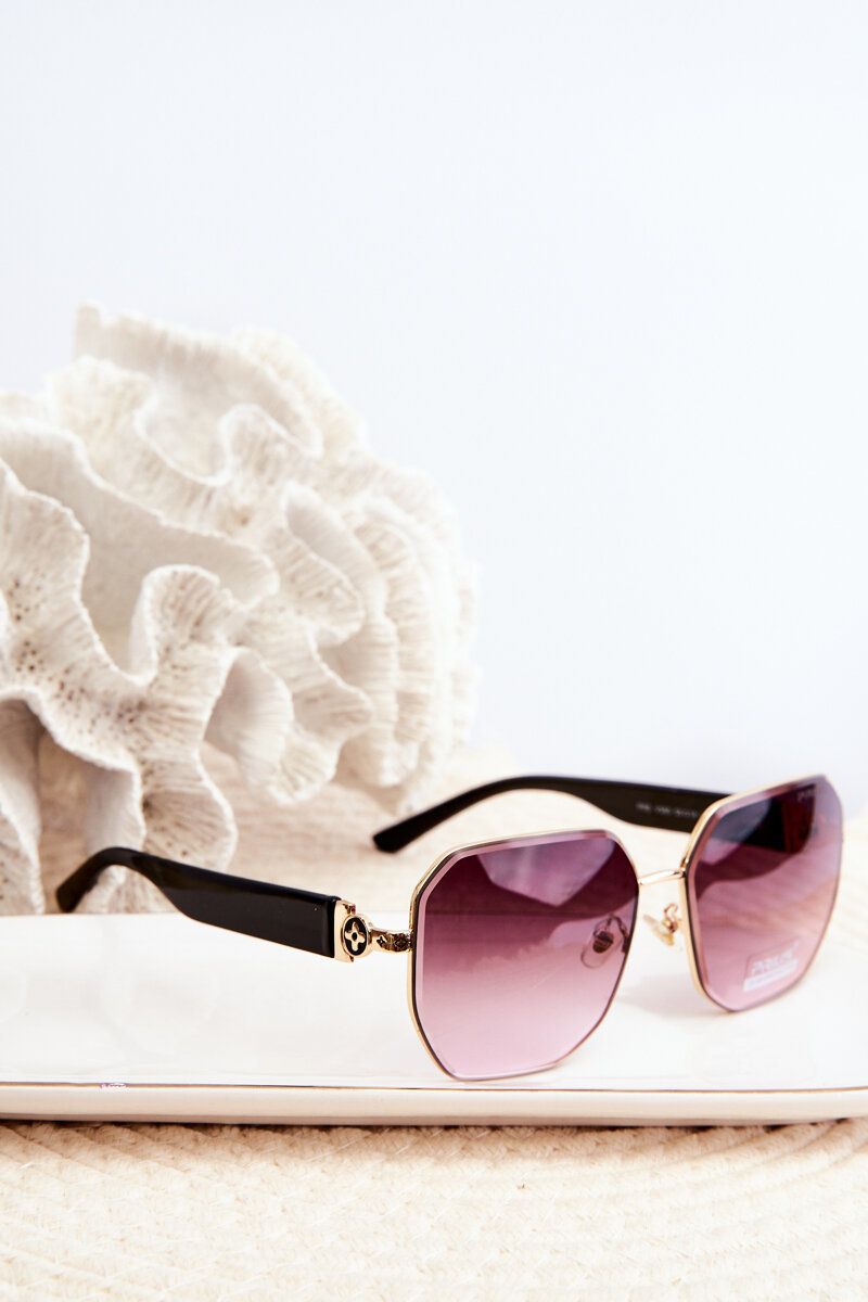 Women's UV400 Sunglasses - Black/Gold