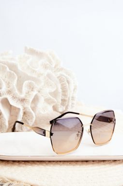 Women's sunglasses with shaded UV400 lenses, gold