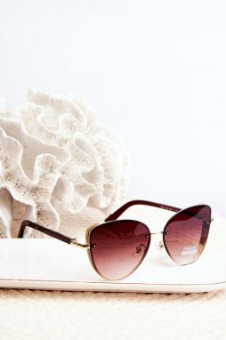 Women's UV400 sunglasses with glitter inserts - brown-gold