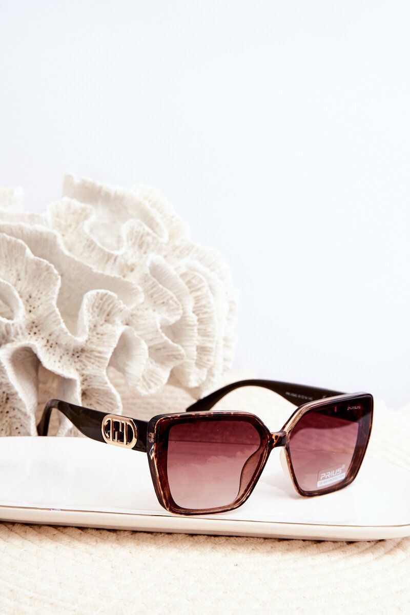 Women's Sunglasses with Decorative Details: UV400 Dark Brown