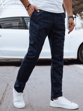 Men's casual trousers, navy navy blue, Dstreet