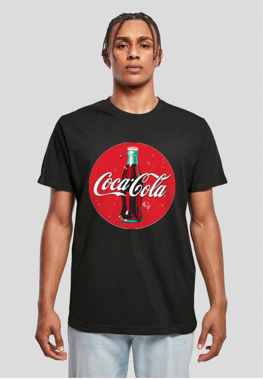 Men's T-Shirt Logo Coca Cola Bottle Black