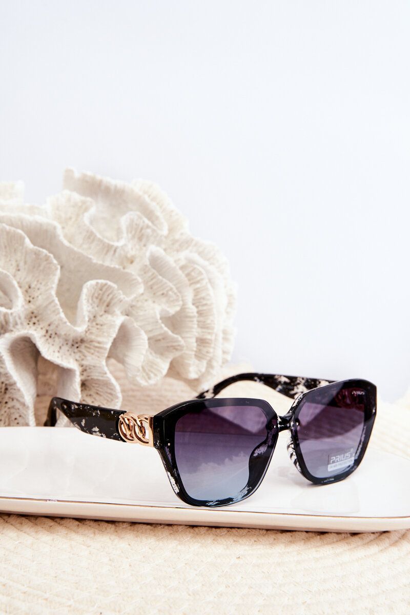 Women's sunglasses with gold details UV400 black