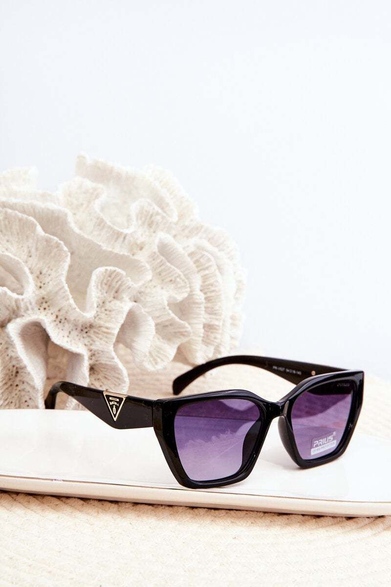 Women's Classic Sunglasses with Gold Detailing UV400 Black