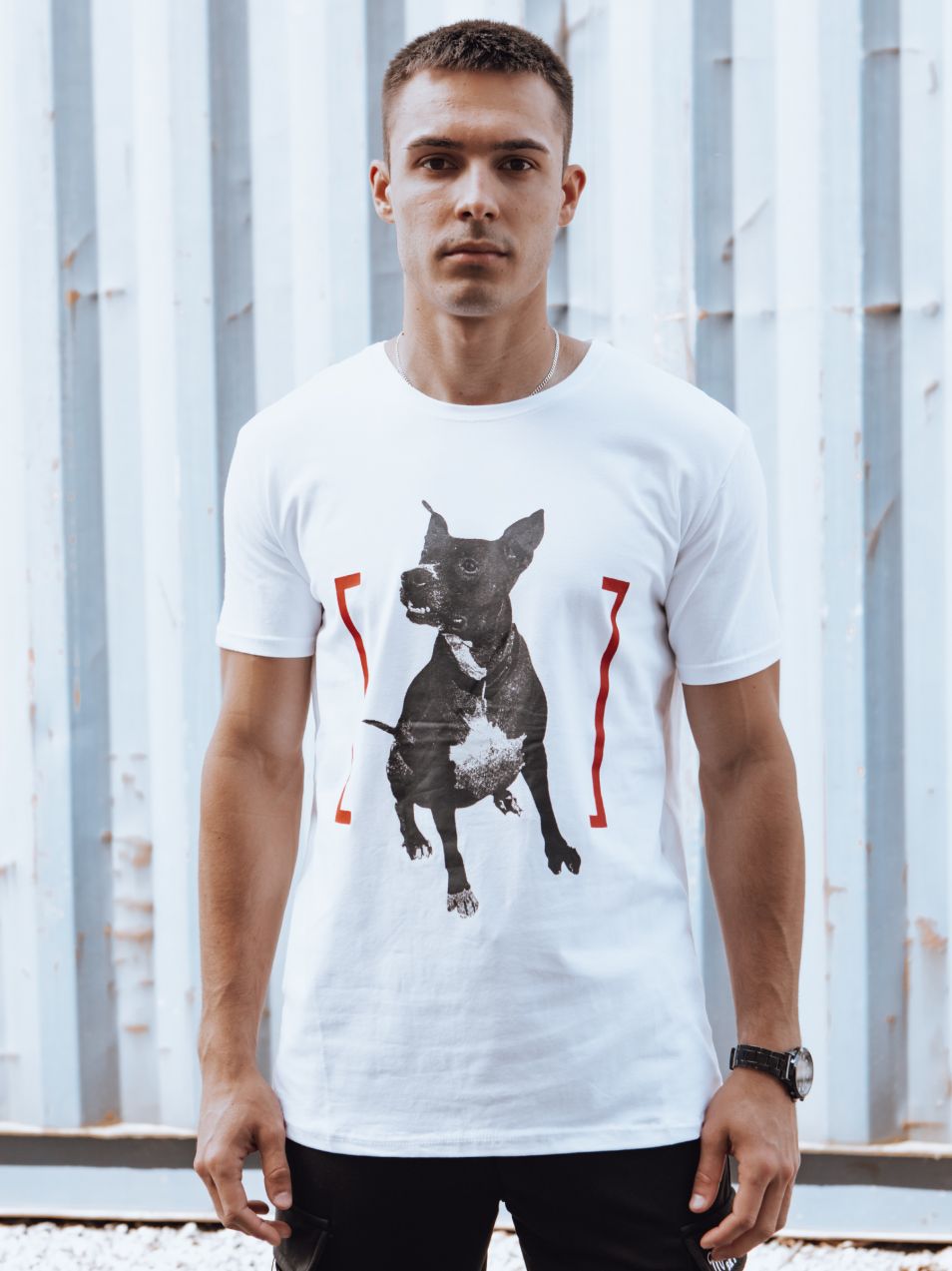 Men's T-shirt with white Dstreet print