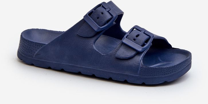 Lightweight Boys' Foam Slippers with Buckles Navy Blue Adirnaca