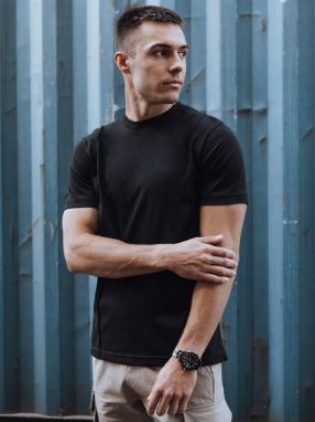 Men's Solid Colour T-Shirt Black Dstreet