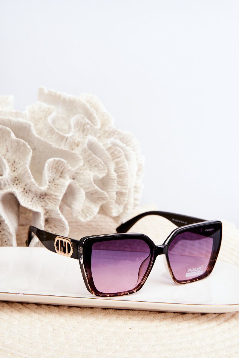 Women's Sunglasses with Decorative Details: UV400 - Black/Brown