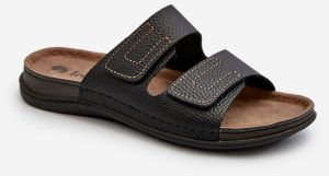 Comfortable men's slippers with Velcro fastener Inblu Black