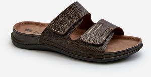 Comfortable Men's Velcro Slippers Inblu Dark Brown