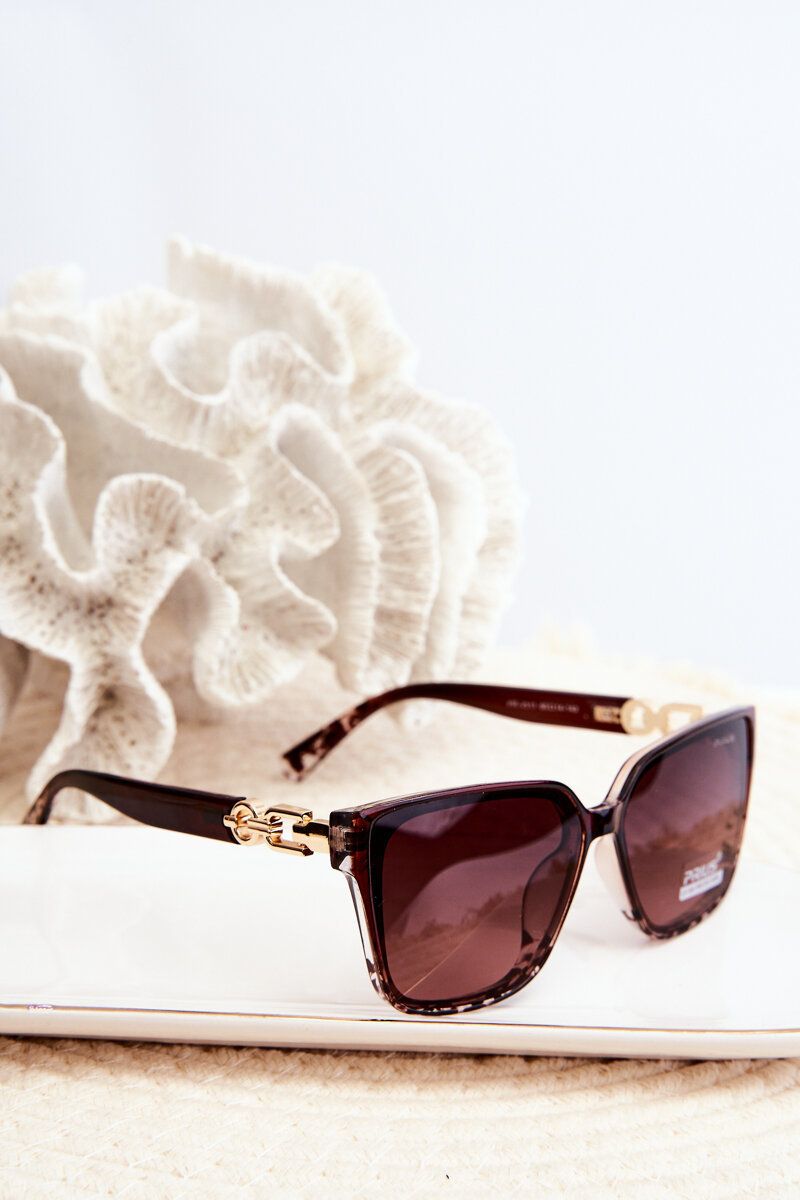 Women's sunglasses with decorative details UV400 Brown