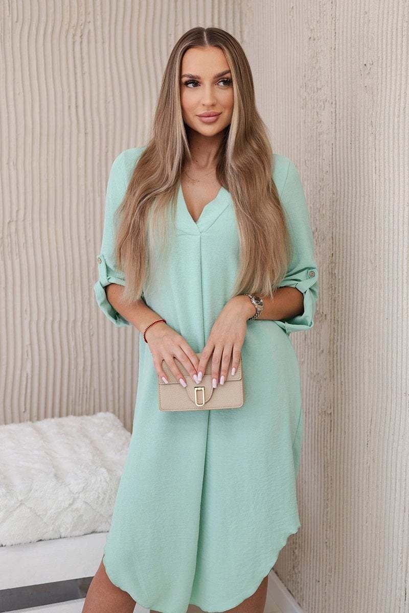 Mint dress with neckline