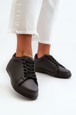 Black women's low sports shoes Diunna made of eco leather