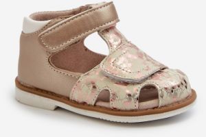 Children's patterned velcro sandals gold Maellita