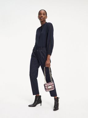 Tommy Hilfiger Košeľa - CAROL TIE BLOUSE LS modrá