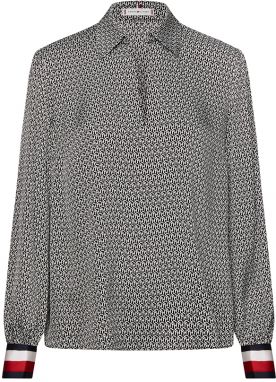 Tommy Hilfiger Košeľa - DEMI BLOUSE LS čierno-biela