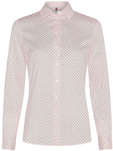 Tommy Hilfiger Košeľa - BRITTANY SLIM PRINT LS SHIRT biela
