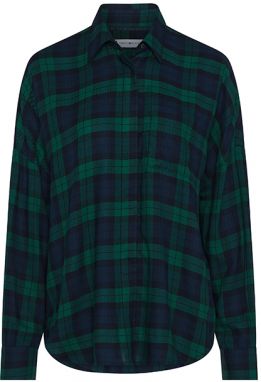 Tommy Hilfiger Košeľa - BEA TARTAN RELAXED SHIRT zelená