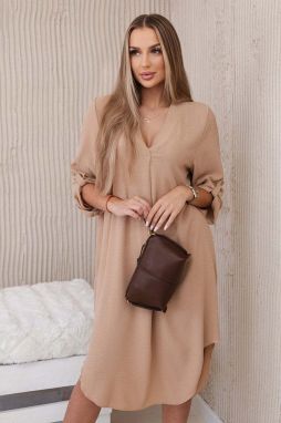 Light brown dress with a neckline