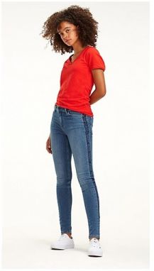 Rifle - Tommy Jeans MID RISE SKINNY NORA SDLGM modré