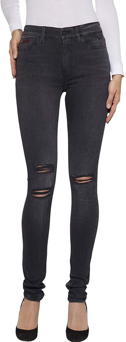 Tommy Hilfiger Rifle - High rise skinny Santana DYBDST čierne