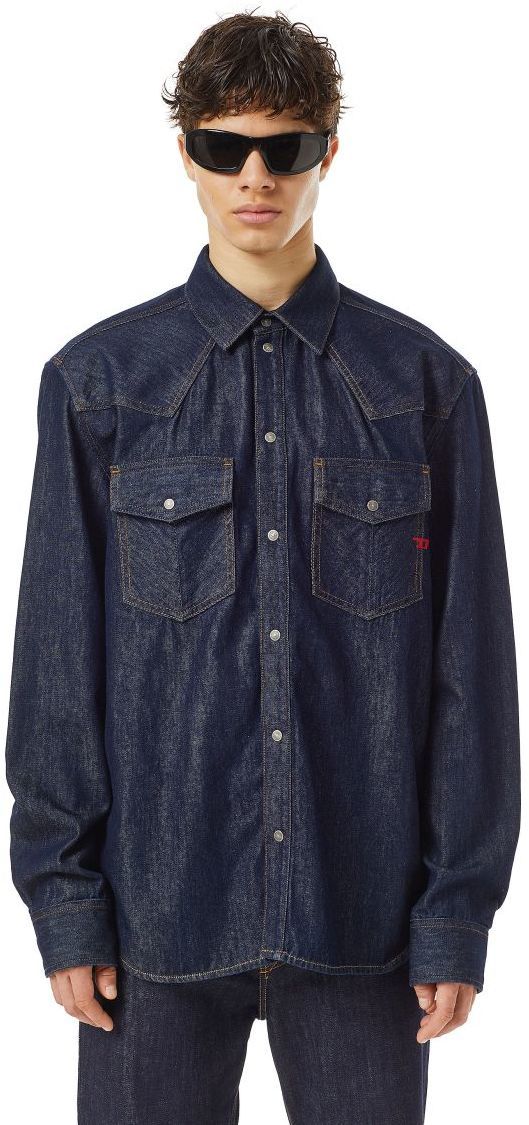 Diesel Košeľa - D-OCEAN SHIRT modrá