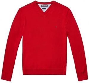 Sveter - TOMMY HILFIGER PACIFIC V-NK červený