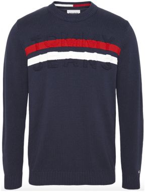 Tommy Jeans Sveter - TJM BLOCK STRIPE SWEATER modrý