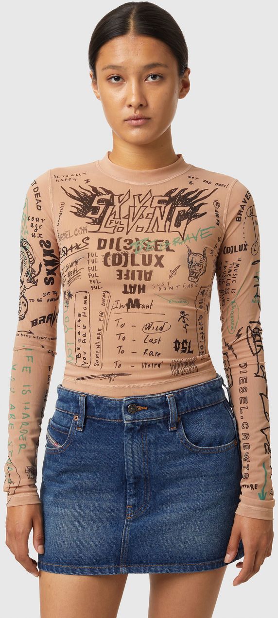 Diesel Tričko - TSIELAY TSHIRT béžové