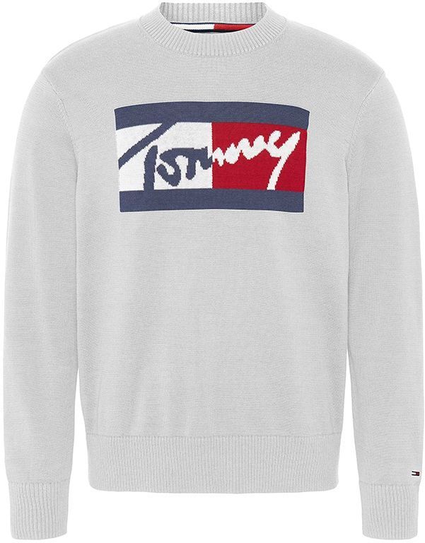 Tommy Jeans Sveter - TJM BRANDED SWEATER sivý